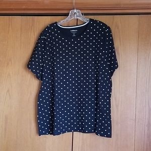 Croft & Barrow 2x black with white polka dot top